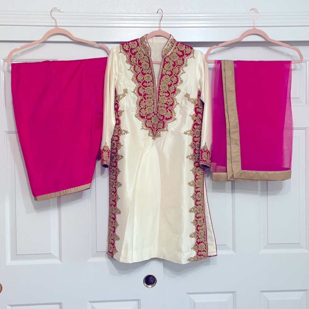 3 piece silk suit